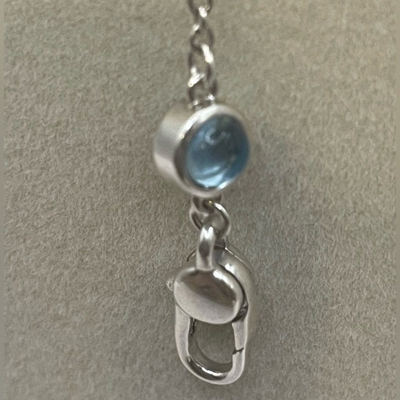 Gucci Necklace With Heart & Topaz Pendant In 925 Sterling Silver 16" - Picture 8 of 12